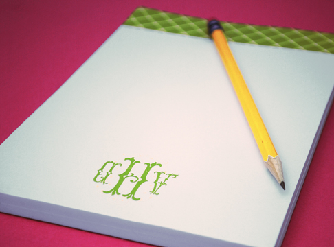 monogrammed notepad
