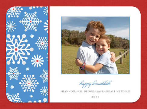 blue + red snowflakes